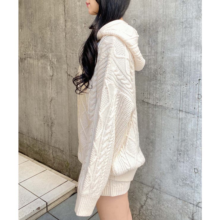 ケーブルBIGニットパーカー | INGNI  | 詳細画像4 