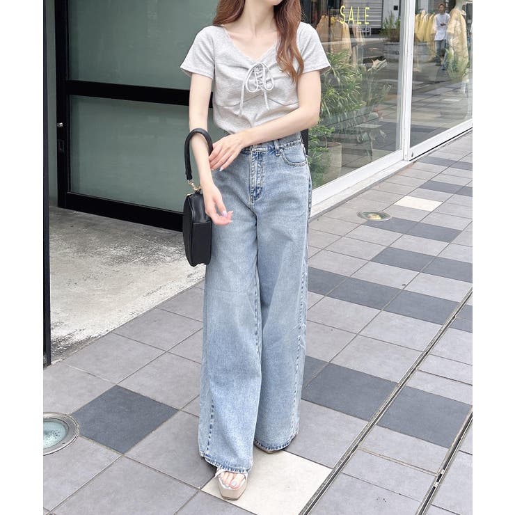 衿レース付フロントギャザーリボンリブトップス | INGNI  | 詳細画像11 