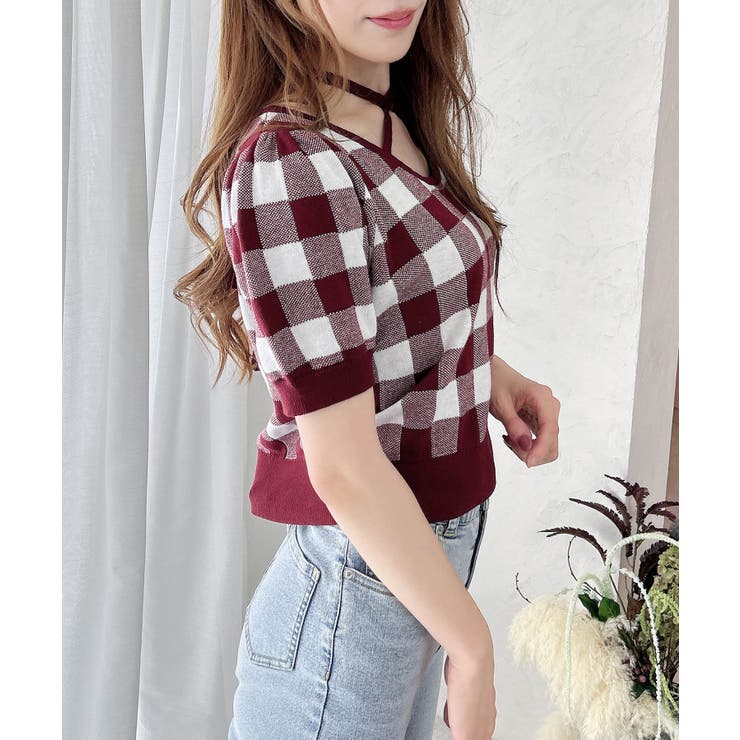 クロスチョーカーチェック柄ニット | INGNI  | 詳細画像15 