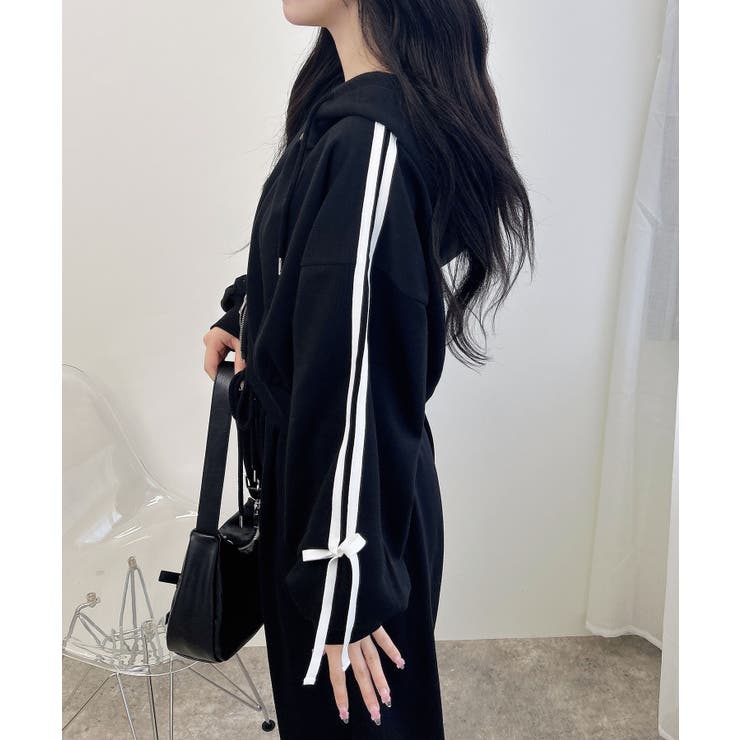 袖リボンショート裏毛ジップパーカー | INGNI  | 詳細画像16 