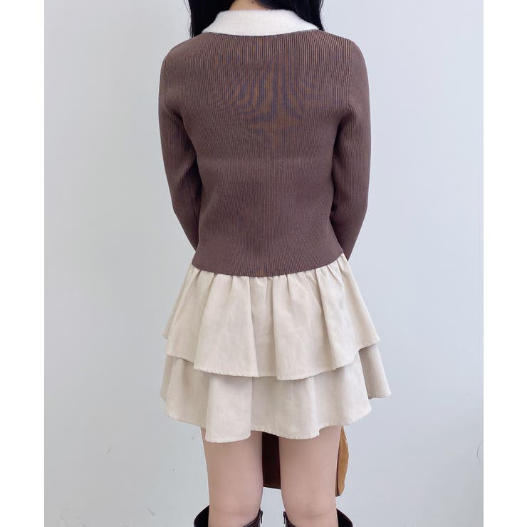 12Gリブ フェザー衿ダブルジップニットカーディガン | INGNI  | 詳細画像12 