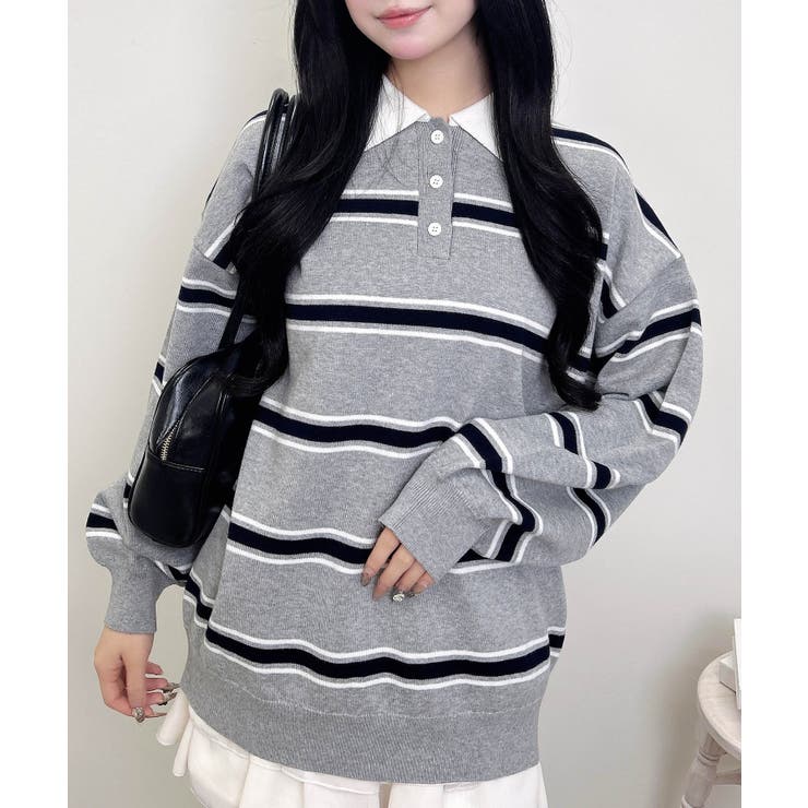 12Gボーダーポロニット | INGNI  | 詳細画像1 