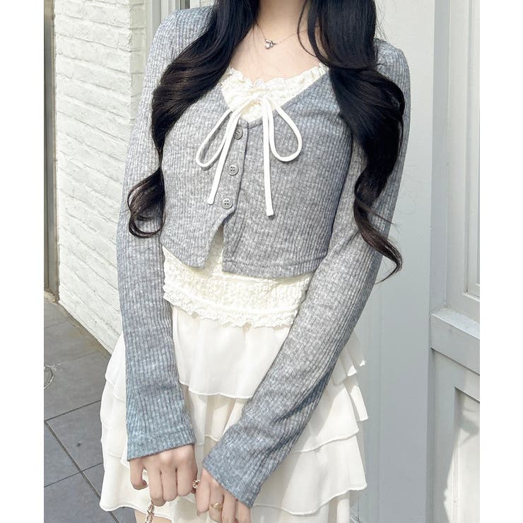 レースレイヤードカーデTOPs | INGNI  | 詳細画像1 