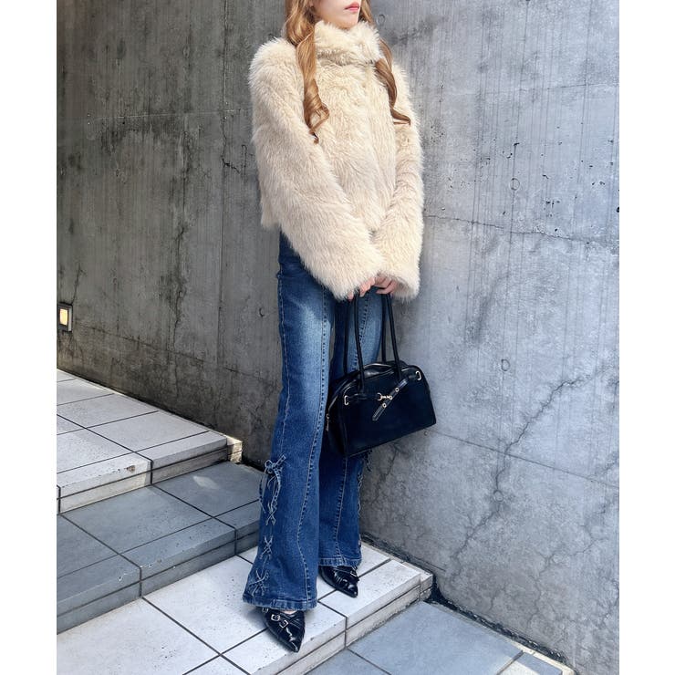 センターシームレースアップフレアデニムパンツ | INGNI  | 詳細画像17 