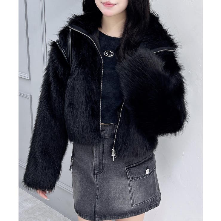 クロ | スタンドカラーエコファーコート | INGNI 