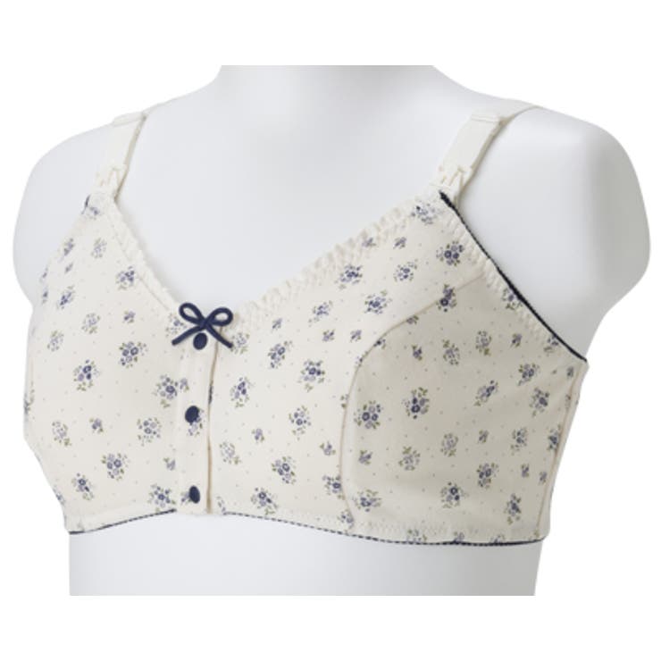 ネイビー | 犬印本舗 花柄ドットプリントハーフトップ | 犬印本舗