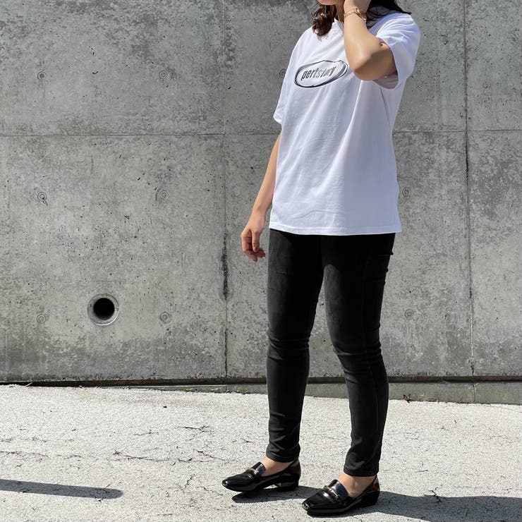 Tシャツ 体型カバー トップス 半袖 ロゴプリント 夏服 韓国ファッション[品番：AKIW0000717]｜And Kawaii（アンドカワイイ）の レディースファッション通販｜SHOPLIST（ショップリスト）