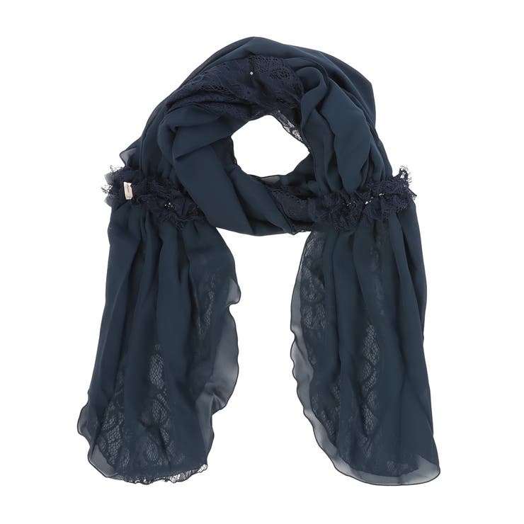 ネイビー | レースリバーシブルオケージョンストール | B.C STOCK