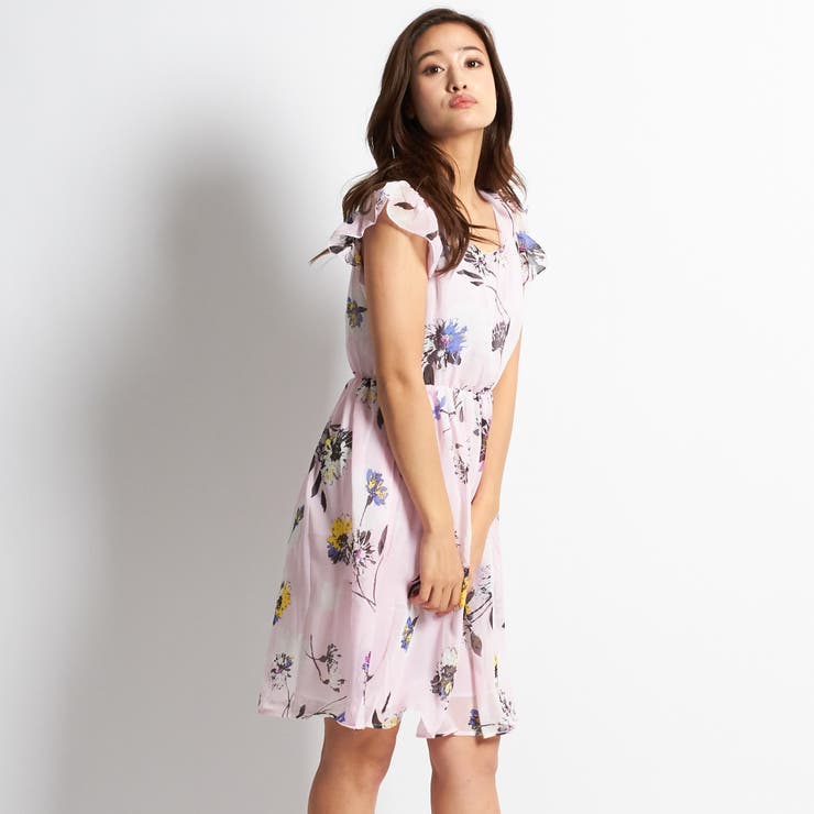 ワンピース フラワープリント シフォン 花柄 韓国ファッション 夏 | candy-house  | 詳細画像11 