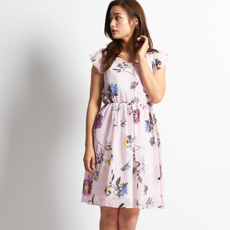 ワンピース フラワープリント シフォン 花柄 韓国ファッション 夏 | candy-house  | 詳細画像15 