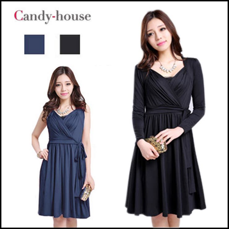 ワンピース カシュクール リボン | candy-house  | 詳細画像1 