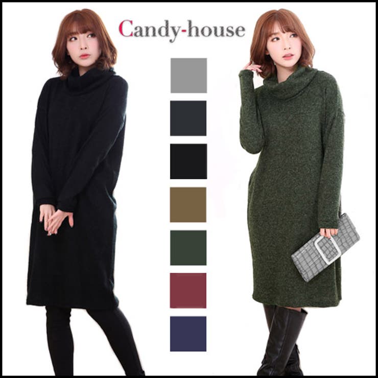 トップス ニットワンピース タートル | candy-house  | 詳細画像1 