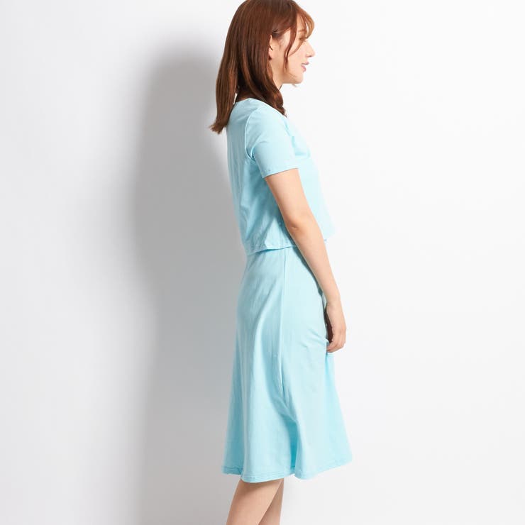 ワンピース ドッキング 半袖 セットアップ 1782 韓国ファッション 夏 | candy-house  | 詳細画像2 
