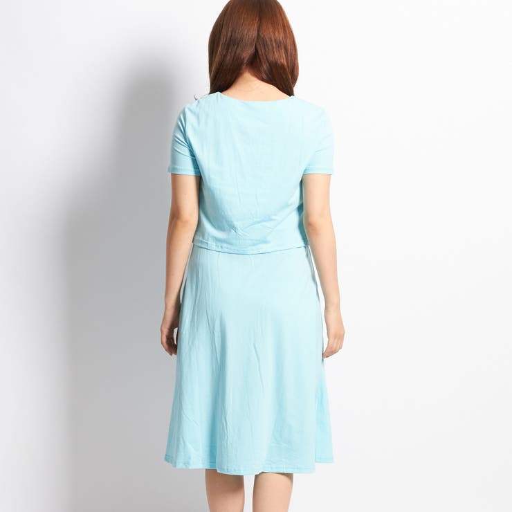 ワンピース ドッキング 半袖 セットアップ 1782 韓国ファッション 夏 | candy-house  | 詳細画像3 