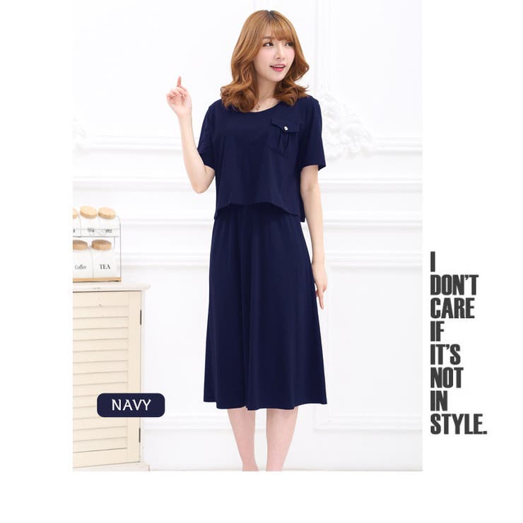 ワンピース ドッキング 半袖 セットアップ 1782 韓国ファッション 夏 | candy-house  | 詳細画像29 