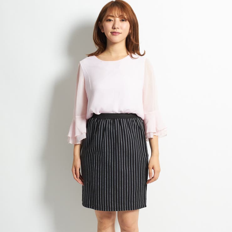 スカート ペンシル 縦ストライプ タイト ミニ 韓国ファッション 夏 | candy-house  | 詳細画像14 