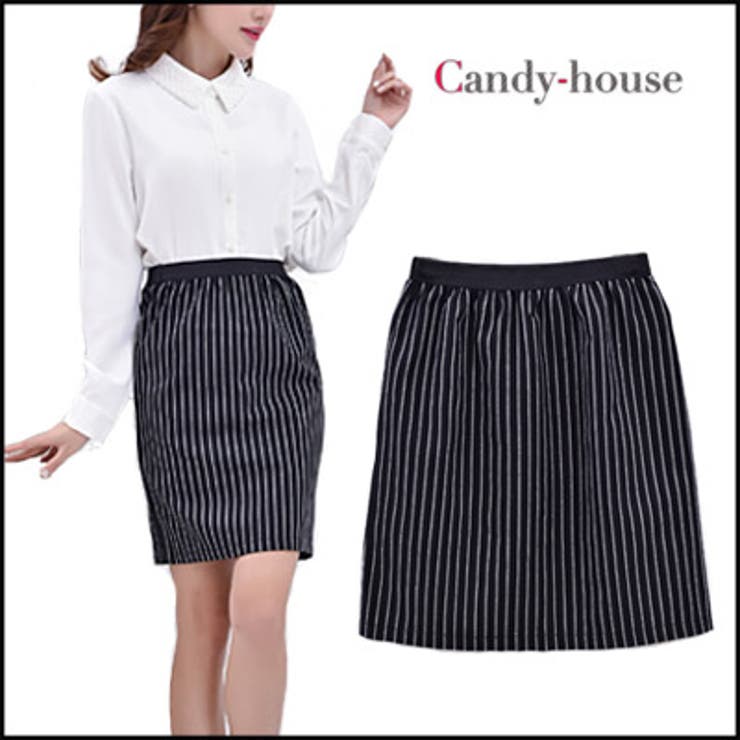 スカート ペンシル 縦ストライプ タイト ミニ 韓国ファッション 夏 品番 Cdhw Candy House キャンディーハウス のレディースファッション通販 Shoplist ショップリスト