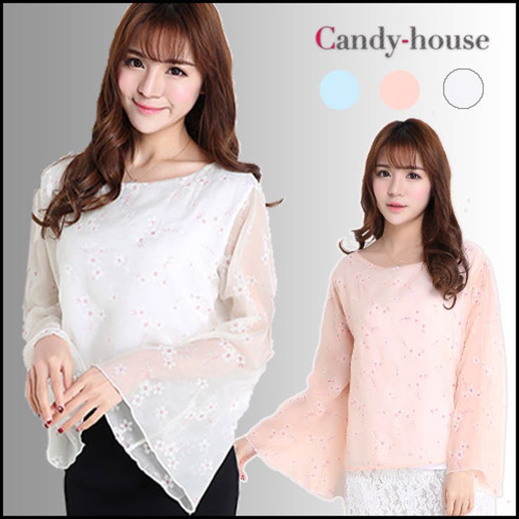 トップス フレアスリーブ ブラウス | candy-house  | 詳細画像1 