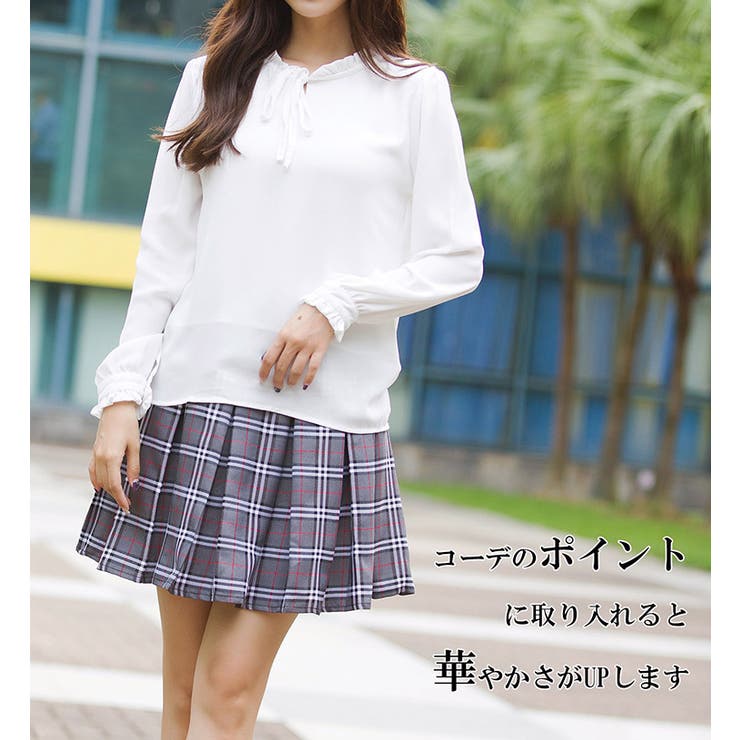 プリーツスカート チェックスカート ミニスカート[品番