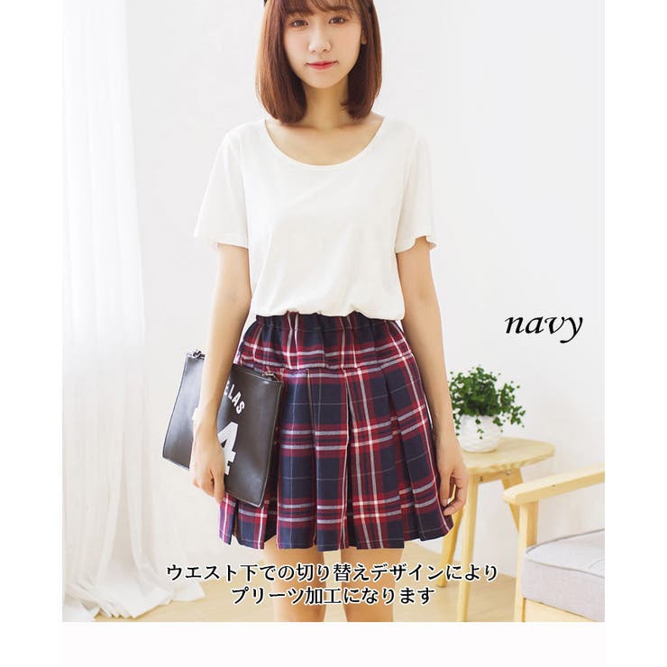 プリーツスカート チェックスカート ミニスカート | candy-house  | 詳細画像22 