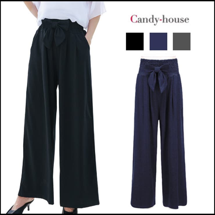 パンツ ガウチョ リボン[品番：CDHW0000259]｜candy-house