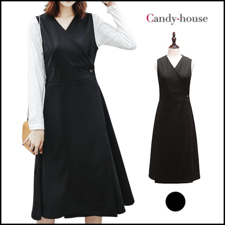 ワンピース カシュクール ノースリーブ ロング丈1894 | candy-house  | 詳細画像1 