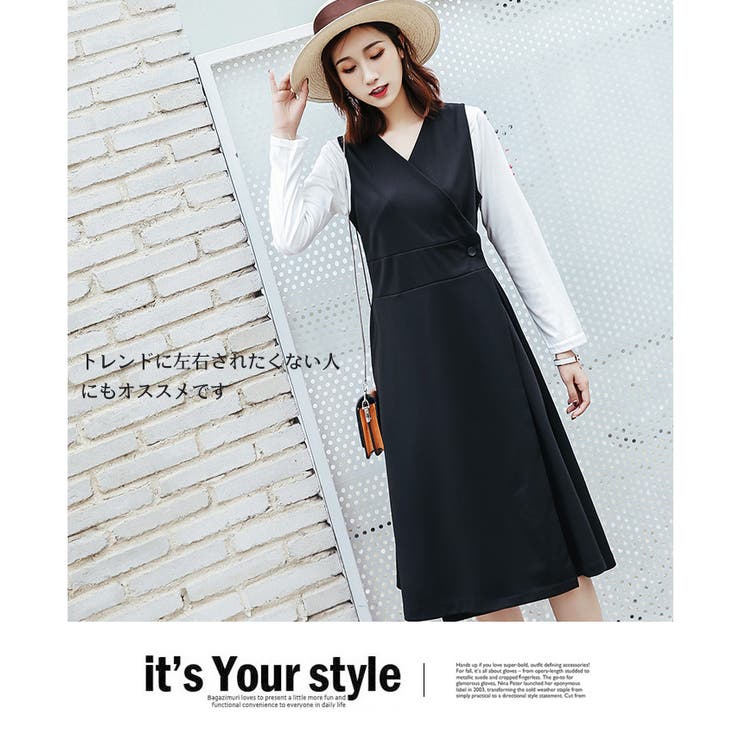 ワンピース カシュクール ノースリーブ ロング丈1894 | candy-house  | 詳細画像27 