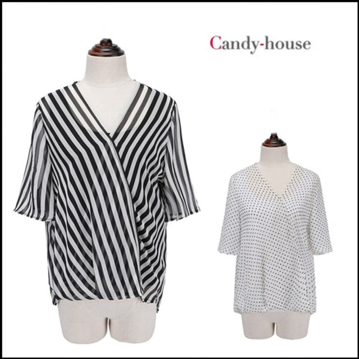トップス Vネック シフォン | candy-house  | 詳細画像1 