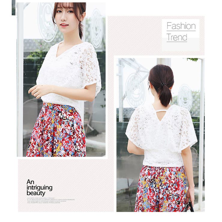 トップス Vネック 総レース | candy-house  | 詳細画像5 