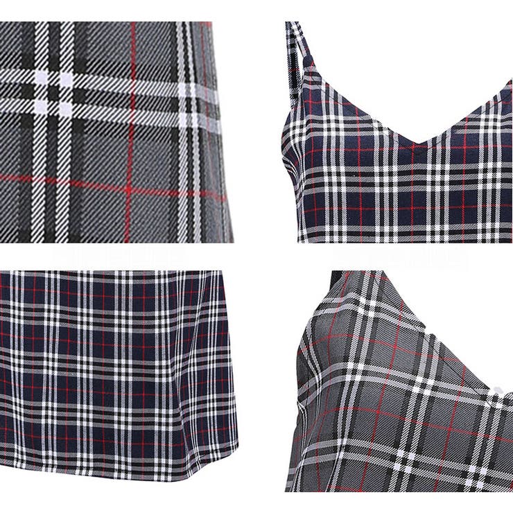 キャミソールワンピース チェック柄 ワンピース | candy-house  | 詳細画像11 