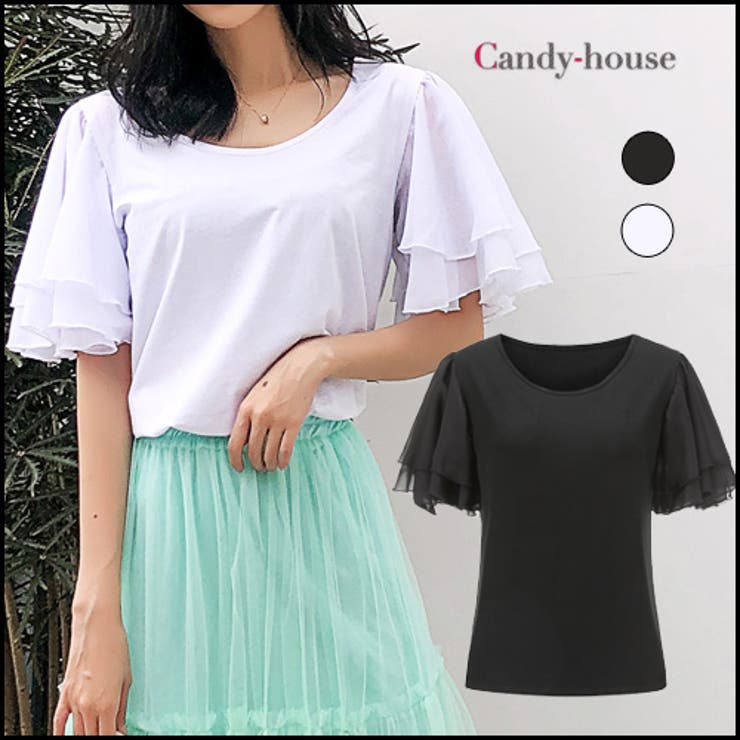 カットソー フレアースリーブ トップス | candy-house  | 詳細画像1 