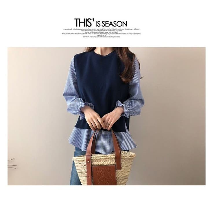 ニットベスト ペプラムブラウスニット ベスト | COCOMOMO | 詳細画像13 