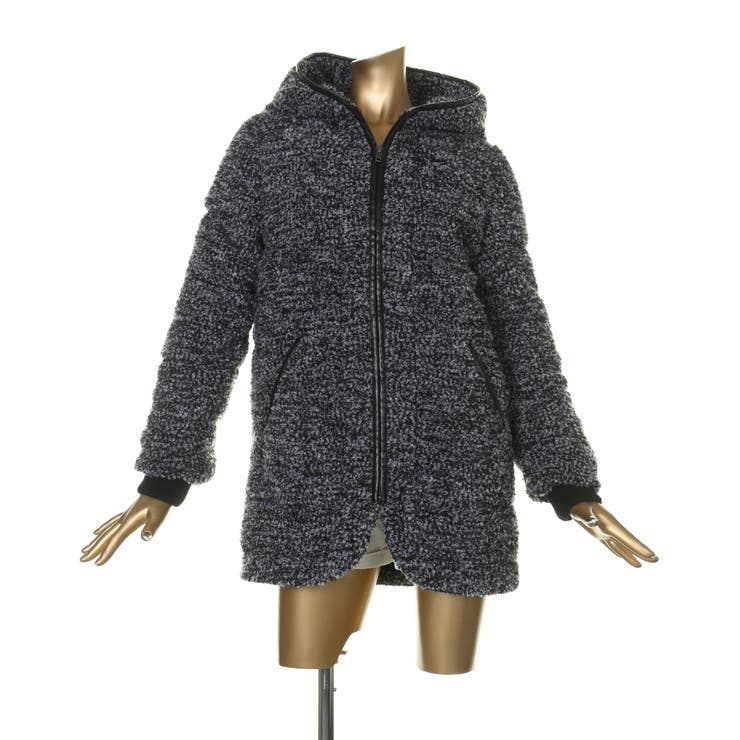 GRAY | フードブークレー中綿コート | EGOIST