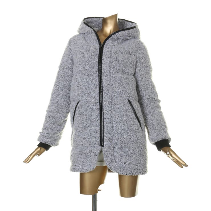 WHITE | フードブークレー中綿コート | EGOIST