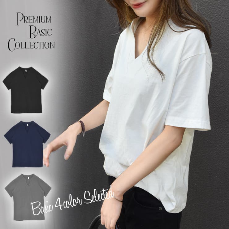 Tシャツ トップス 大きいサイズ レディース Vネック ゆったり