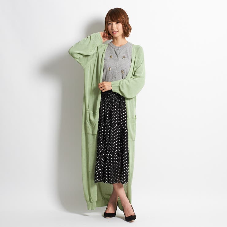 カーディガン レディース ロング 薄手 シアー ロングカーディガン サマーニッ | HUG.U | 詳細画像41 