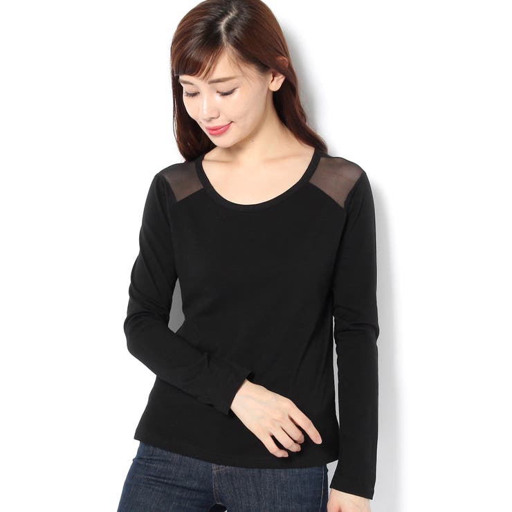 肩シースルーtシャツ 長袖tシャツ 無地 品番 Lg Lady Girls レディーガールズ のレディースファッション通販 Shoplist ショップリスト