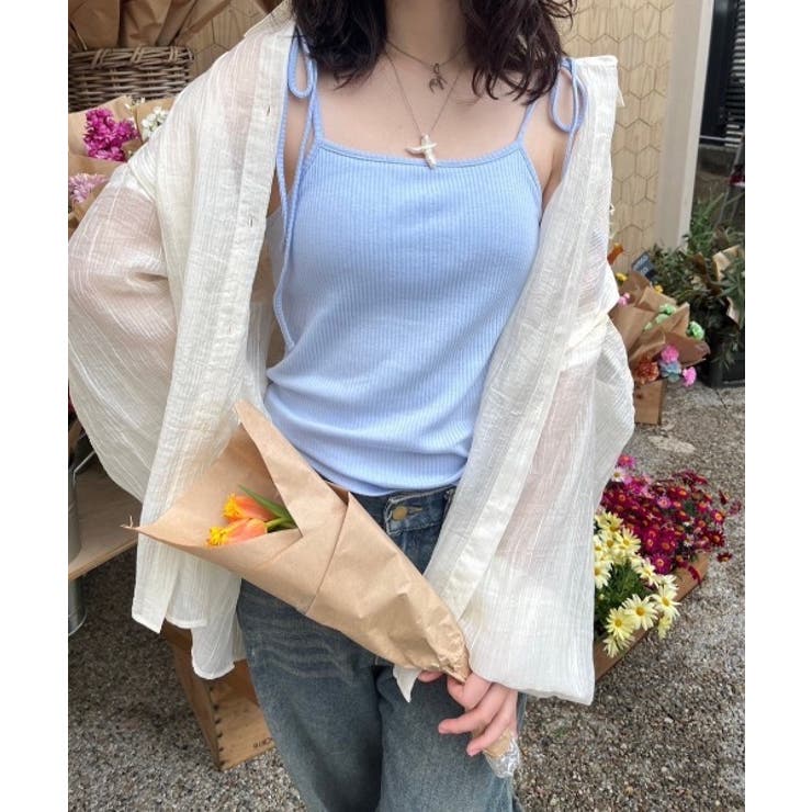 ライトブルー | カップ付きマルチwayリボンキャミ | nemne