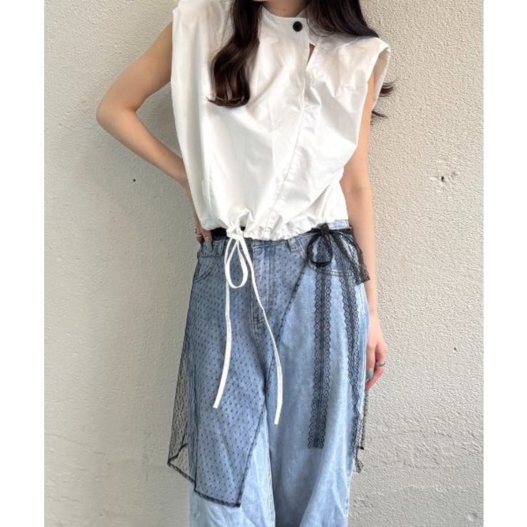 オフ | 【Delfy】裾ギャザーノースリデザインPO | nemne