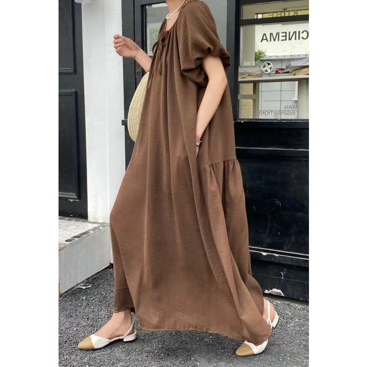 ブラウン | 2WAYリラックスリゾートワンピース | Ada.