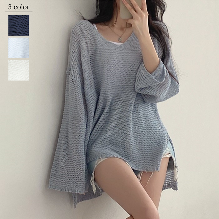 Sawa a la mode レディース トップス サマーセーター ニット V