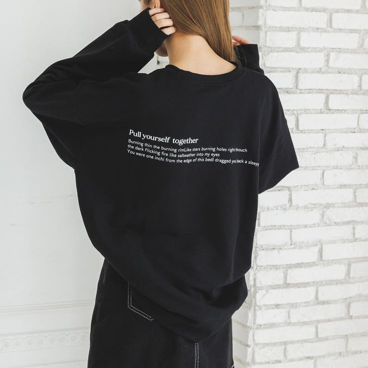 バックロゴスウェットプルオーバー ロゴトレーナー 韓国ファッション