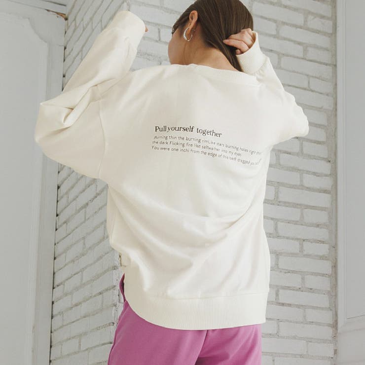 【オフホワイト】バックロゴスウェットプルオーバー ロゴトレーナー  韓国ファッション[品番：ORGW0000218]｜Ada.（エイダ）のレディースファッション通販｜SHOPLIST（ショップリスト）