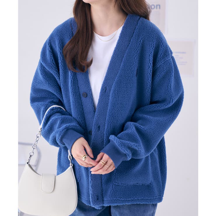 ネイビー | U.S. POLO ASSN. ボアフリースカーディガン | Ada.