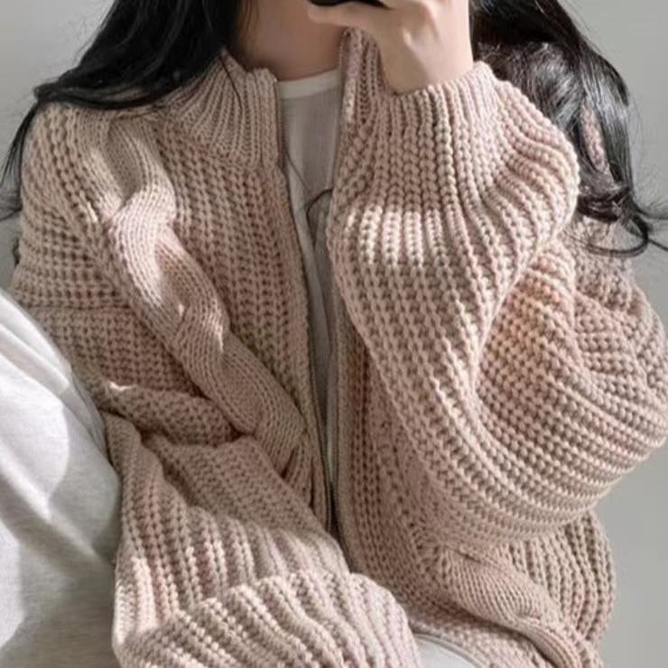 エグランティーヌ EGLANTINE ケーブルニットドッキングプルオーバー （チャコールグレー） EGLANTINE ニット セーター エンボス加工プルオーバーニット
