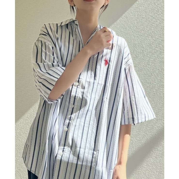「U.S. POLO ASSN.」 半袖ブラウス MEDIUM ホワイト レディース U.S. POLO ASSN. ブラウス シャツ 「Ada.別注」U.S. レギュラー