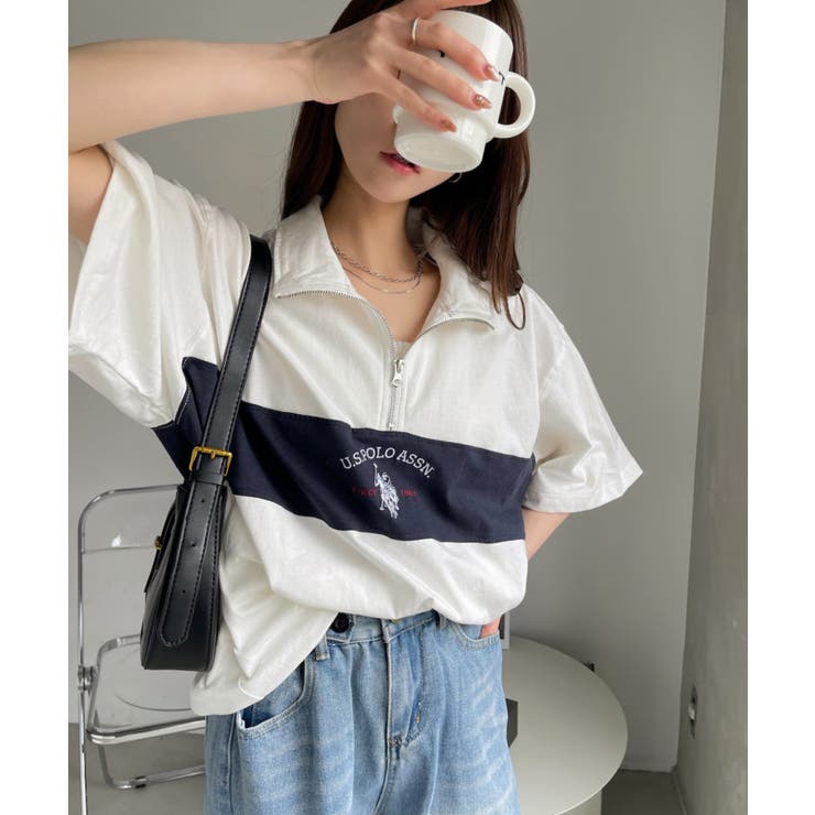 オフホワイト | U.S.POLO ASSN. レトロポロハーフジップ | Ada.