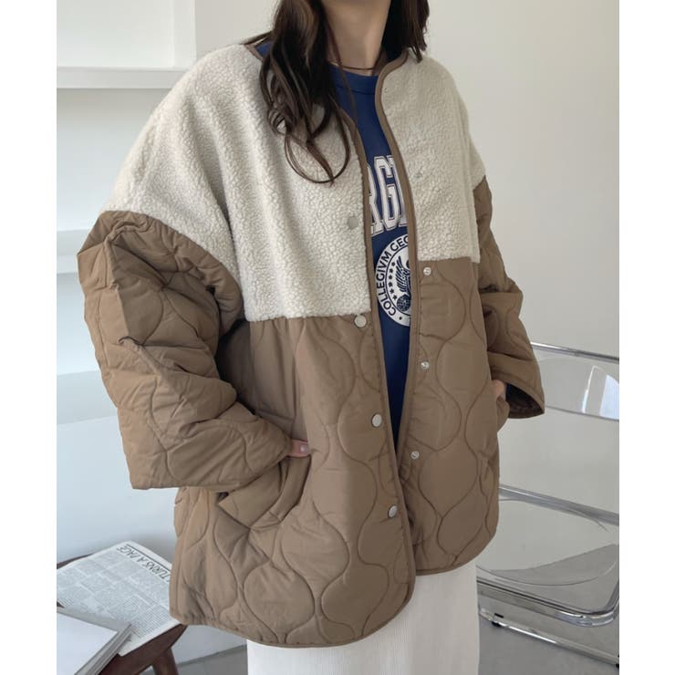 芸能人愛用のおすすめ最新情報 ボア切り替え キルティング ブルゾン[品番：ORGW0008572]｜Ada ジャケット・アウター