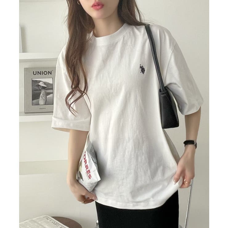 韓国人気 [POLO]ソフトタッチクールネック半袖Ｔシャツ U.S. POLO ASSN. クルーネック ショートスリーブ Tシャツ[品番