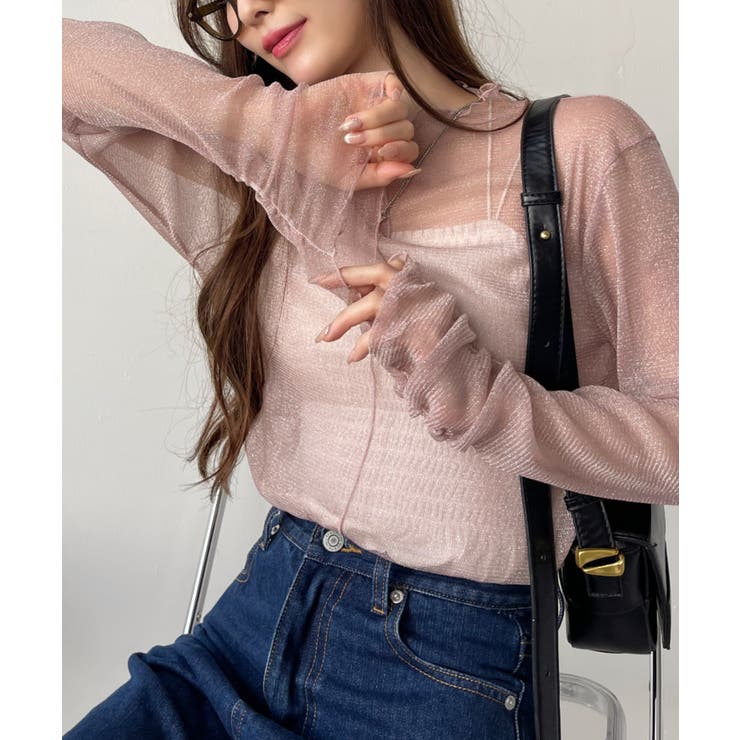 新品未使用 IENA LA BOUCLE ラメチュールハイネックプルオーバー